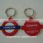 Hot sale PVC rubber keyring with both logos