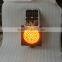 New customized lens LED yellow flashing road safety blinker solar traffic signal light