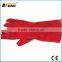 Red cow split softtextile leather long welding safety gloves full lined