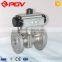 single acting ss316 flange pneumatic ball valve with positioner