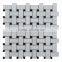 Low Price white marble mosaic tile basketweave design with certificate