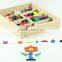 Wooden educational toy Froebel Gabe 7 Colorful Geometric Shapes Blocks combination