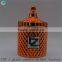 Orange decorative glass jars with lids yufeng