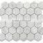 MM-CV252 New model home decoration natural hexagon marble stone mosaics in white