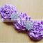 2016 New Style Newborn Baby Rhinestone Elastic Satin Fabric Flower Headband for Girls