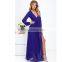 Front Slit Long Sleeve Maxi Dress Women