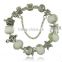 Vintage big hole flower beads braided bracelet Black adjustable rope knot bracelet for 2016 promotional items