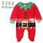 Red Green Father Christmas Footed Baby Christmas Romper Wholesale
