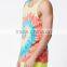 Tie-dyed tank top with spinning pattern