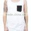 Custom cotton breathe freely absorbent water tank top with pocket