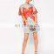 women short sleeve red lace fluro bonded office party dress