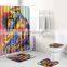 Europe style couples antislip  bathroom sets with shower curtain and rugs new