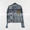 DiZNEW Custom Blue Denim Drop Shoulder Oversized Fray Jacket Men