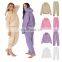 Women Causal Plain Loose 2 Pieces Drawstring Jogger Sweatpants Crop Thick Fleece Hoodie Two Piece Set