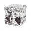 RTS modern home furniture  printing pvc leather  folding storage fabric ottoman stool practical box