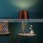 Chinese antique hotel metal base table lamp light bedside desk lamp for home office decor