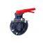 DIN standard General Handled type plastic UPVC  Manual Flange butterfly valve DN100