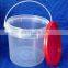 high quality food grade 2 Litre transparent plastic pail with lid and handle