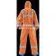 Non Woven Coverall Disposable Chemical Microporous Orange Coverall Reflective Strip Safety Clothing