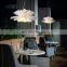 Modern Warm And Romantic White Chandelier LED Flower Restaurant White Metal Chandelier