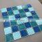 Foshan 300x300 Blue Color Glass Swimming Pool Mosaic Tile Kitchen Back Splash Bathroom Floor Tile