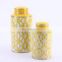 Modern New Chinese Style Ceramic Vase With Lid Yellow Design Porcelain For Home Decoration