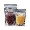 Transparent Zip Lock Stand Up Pouch Clear Water Proof Plastic Packaging Bag For Beans Rice Snack Food