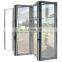 Australia standard aluminum profile bi folding door With the grid Built-in shutter