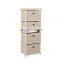4 Industrial Furniture Chinese Black Style Rattan Lacquer Canvas Chest Of Craft Drawers Cabinet