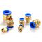 PC series brass material 1/8 1/4 3/8 1/2 quick connect air hose one touch fittings