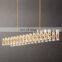 Arcachon Luxury Indoor Decoration Rectangular Industrial Metal Crystal Industrial Chandelier Living Room Hotel Lighting