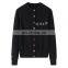 Wholesale Classic 100% Cashmere Women's Sweater High Quality round Neck Knitted Casual Style Button Decoration Front Logo Winter