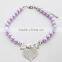 customized crystal pearl pet heart charm necklace in wholesale