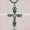 China Supplier New Products Men Necklace Cross Pendant Leather Chain Necklace