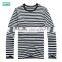 custom round O neck long sleeves stripe t shirt