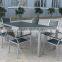 5-Piece Aluminum Wood Outdoor Furniture Set