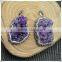 LFD-009P ~ Druzy Amethyst Stone Pave Rhinestone Crystal Pendants For Charms Necklace Jewelry Finding