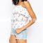 spaghetti strap lotus leaf ornament women blouse printed women blouse OEM service