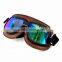 BJ-GT-009 Soft Padded Adult Brown Leather Racing Motocross Goggles