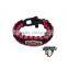 Football team logo paracord bracelet fashion three colors 550 parachute cord bracelet with cahrm logo wholesale