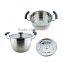 good quality stainless steel 3 tier food steamer cooker