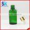 e liquid green glass bottle 30ml with childproof cap