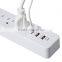 portable 3 gang socket outlet with 3 port usb output 5v 2.4a with switch 10a for USA use