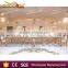 Hotel Gold Stainless Steel Mirror Glass Top Wedding Dining Table Quality Choice