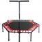 50inch hexagon fitness trampoline with handle and frame pad for adult