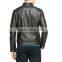 Men's PU leather jacket with pop color zippers