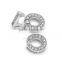 Newest 925 Sterling Silver Micro Pave Zircon Double Ring Clasp Connector Charms For Pearl Necklace And Bracelet Jewelry SC-CZ049