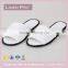 Open Toe Terry Towelling Bath Disposable Hotel Slippers With EVA Sole White