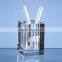 Crystal rectangle pen container/brush pot for office table decoration
