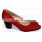 Peep toe red high heels